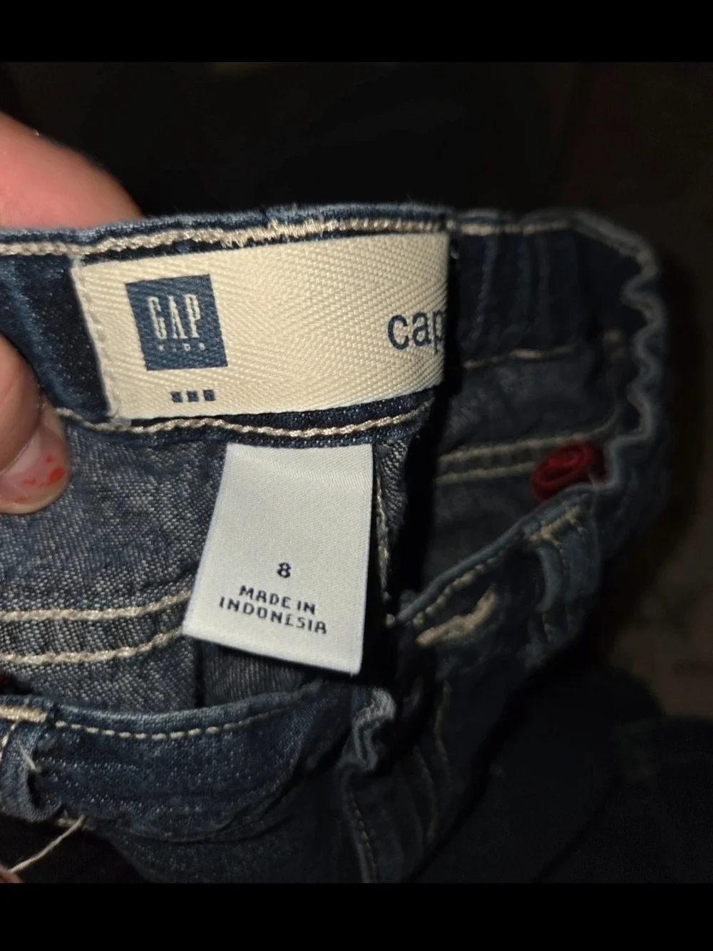 GAP Kids Dark Blue Denim Jeans with Button Hem